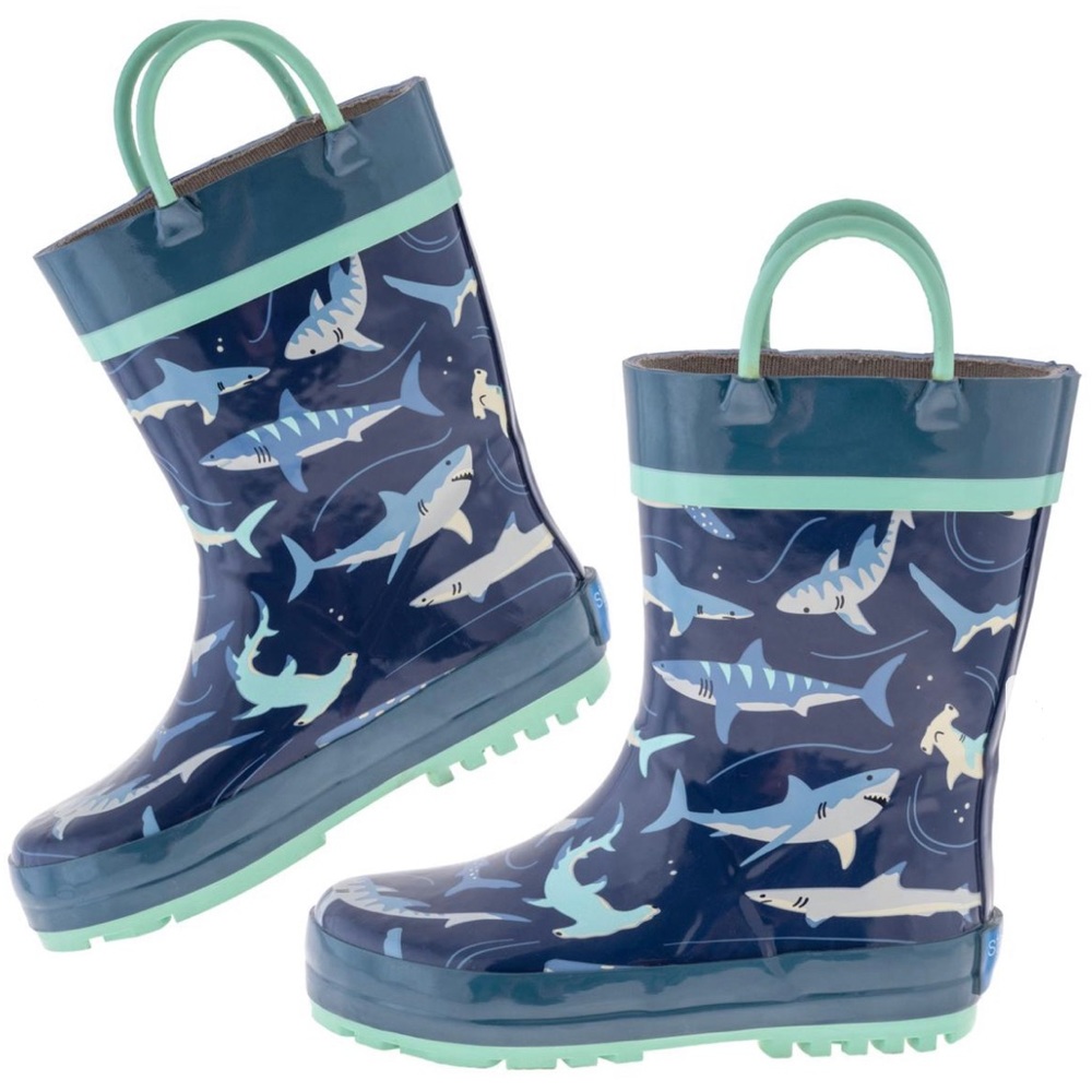 Stephen Joseph Toddler Rainboots Navy Shark Size 6